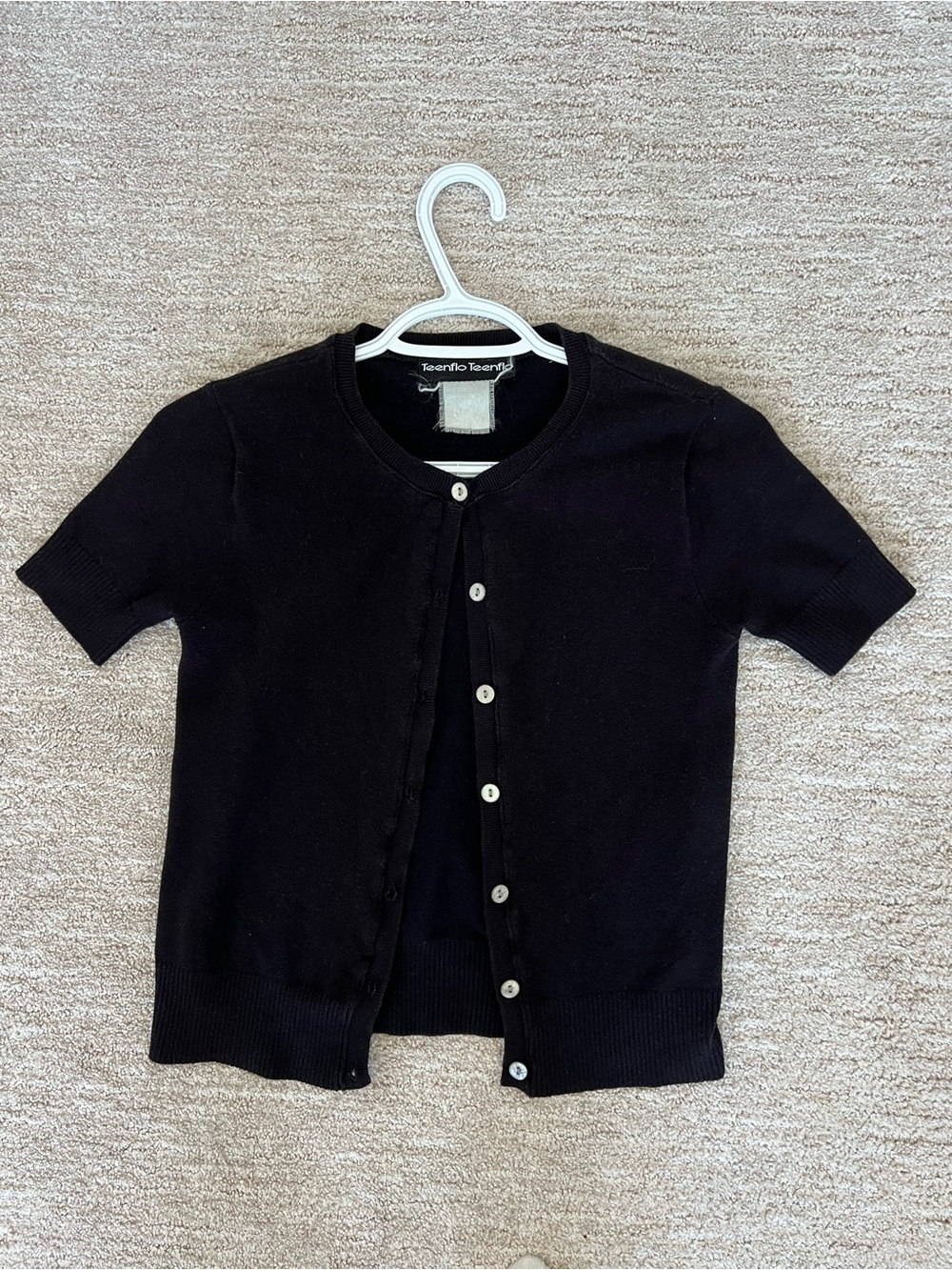 Vintage teenflo black cardigan sweater top - button up size XS
